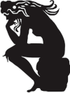 Female version of The Thinker