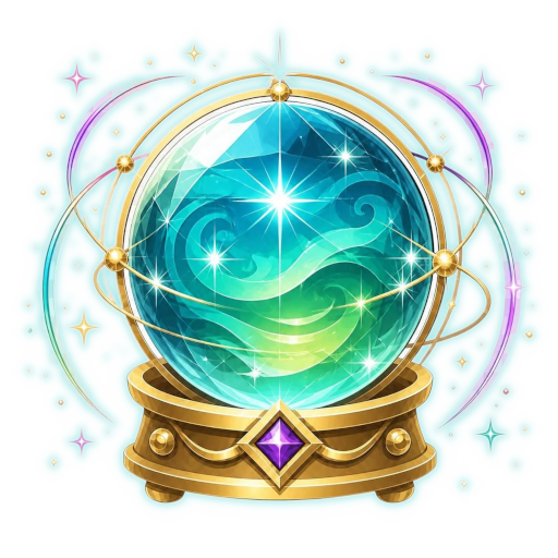 Crystal Ball with blue waves