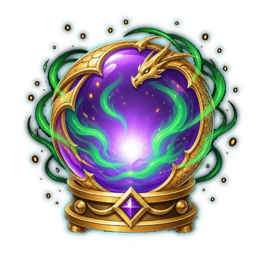 Crystal ball with circling gold dragon